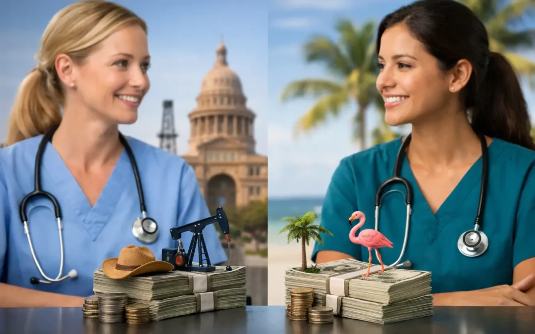 Salario enfermera Texas Florida: qué paga más