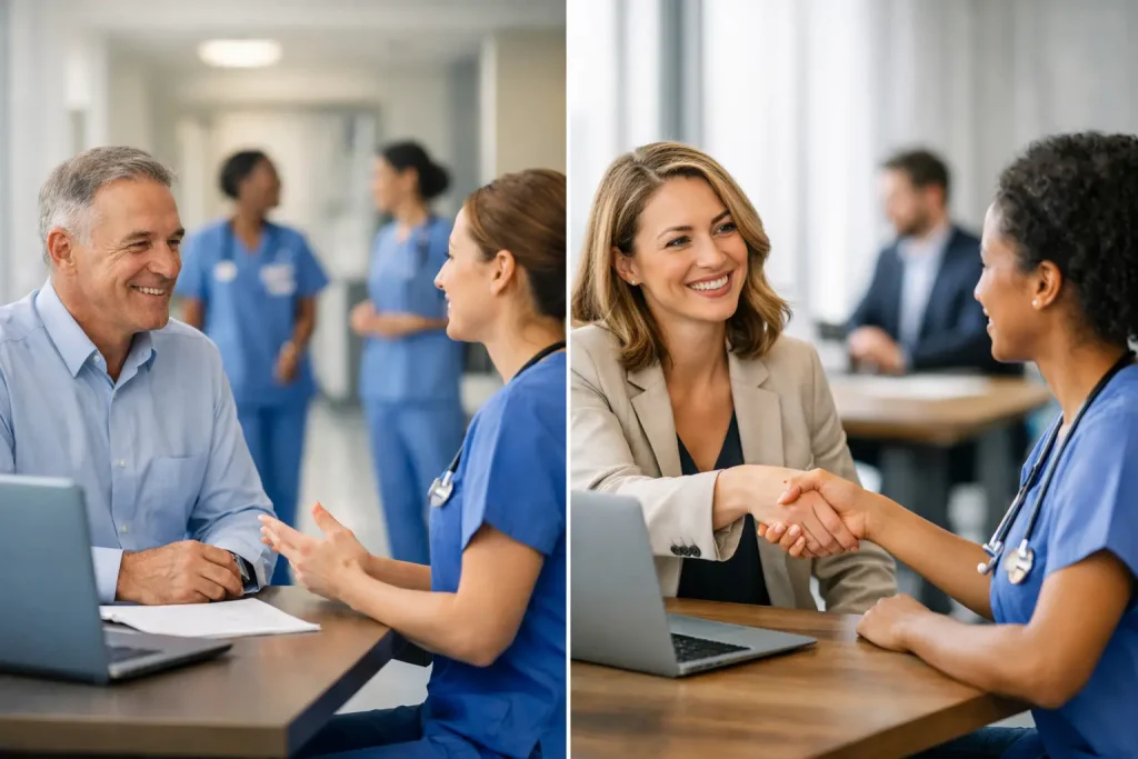 Hospital directo vs reclutador de enfermeras